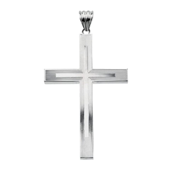 Hollow Cross Sterling Silver Pendant (57.50X38.50 MM)