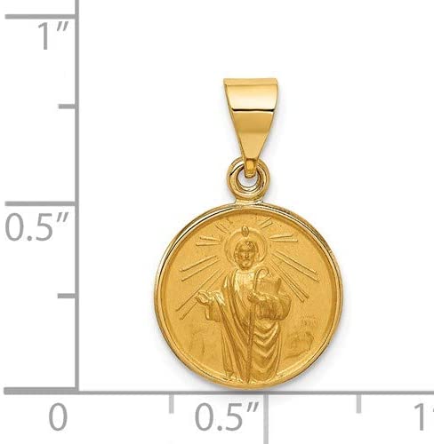 18k Yellow Gold St. Jude Medal Pendant (22X13MM)