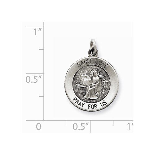 Sterling Silver Antiqued Saint Luke Medal (20X15MM)