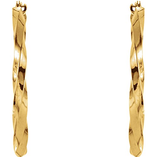 Twisted Hoop Earrings, 14k Yellow Gold