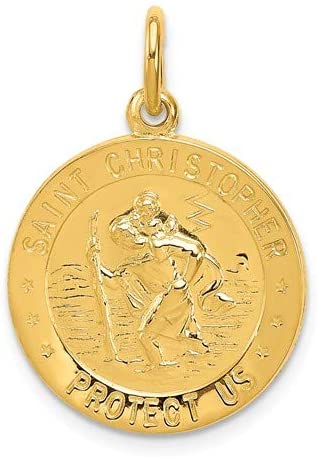 24k Gold-Plated Sterling Silver Saint Christopher Medal (25X19MM)