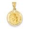 14k Yellow Gold Matka Boska Czestochowska Reversible Medal Pendant (17X14MM)