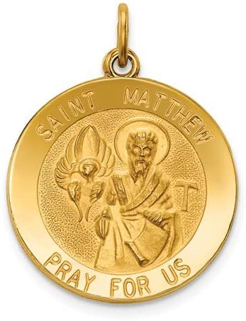 14k Yellow Gold St. Matthew Medal Pendant (27X19MM)