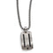 Edward Mirell Titanium Black Cable and Black Spinel with Argentium Sterling Silver Bezel Pendant Necklace, 20"