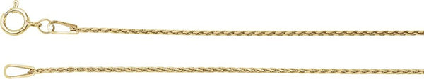 .85mm 14k Yellow Gold Baby Wheat Chain, 16"