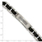 Men's Brushed and Polished Stainless Steel Black IP-Plated and CZ Bracelet, 8.5"