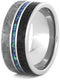 Crushed Synthetic Opal, Gibeon Meteorite, Dinosaur Bone 9.5mm Titanium Comfort-Fit Wedding Band, Size 7