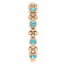 Genuine Blue Zircon Beaded Ring, 14k Rose Gold