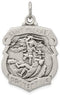 Sterling Silver St. Michael Badge Medal Pendant (34X21 MM)