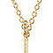 17-Stone Aquamarine Sideways Cross 14k Yellow Gold Pendant Necklace, 16-18"