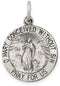 Sterling Silver Antiqued Blessed Mother Medal (25X19MM)