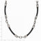 Edward Mirell Polished Titanium and Black Titanium Cable Link Necklace, 20"