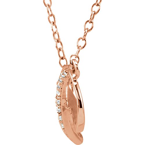 Diamond Infinity 14k Rose Gold Pendant Necklace, (.06 Cttw)