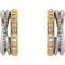 Diamond Beaded Hoop Earrings, Rhodium-Plated 14k Yellow and White Gold (0.2 Ctw, G-H Color, I1 Clarity)