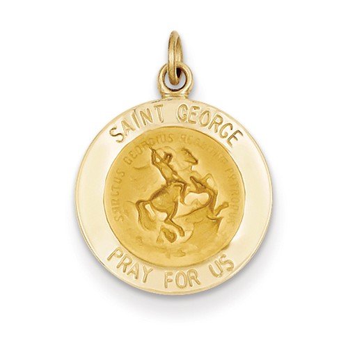 14k Yellow Gold St. George Medal Charm (23X16MM)