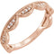 Diamond Scallop Stacking Ring, 14k Rose Gold (.125 Ctw, GH Color, I1 Clarity) Size 6