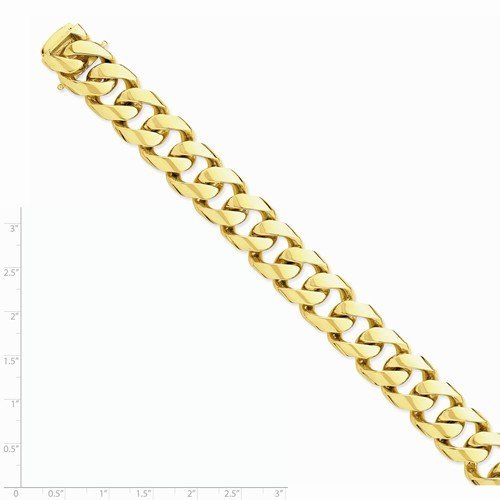 Men's Polished 14k Yellow Gold 16.15mm Link Bracelet, 9"