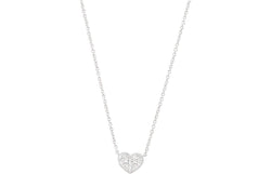 Diamond Heart Sterling Silver Pendant Necklace, 18" (1/10 Cttw)