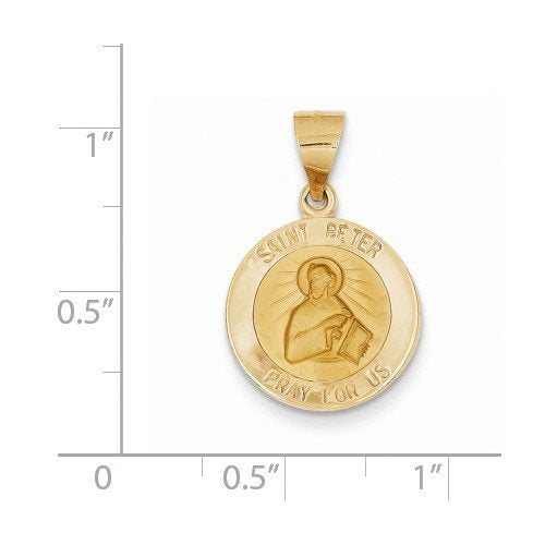 14k Yellow Gold St. Peter Medal Pendant (18X16MM)