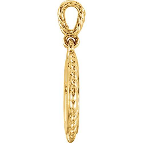Diamond Cross Rope Pendant, 14k Yellow Gold (.05 Ctw, Color G-H, Clarity I1)