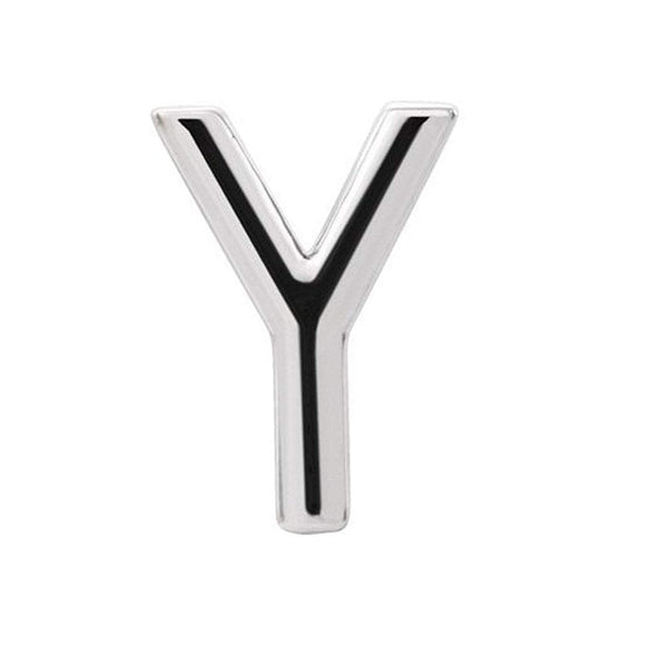 Platinum Initial Letter 'Y' Stud Earring (Single Earring)