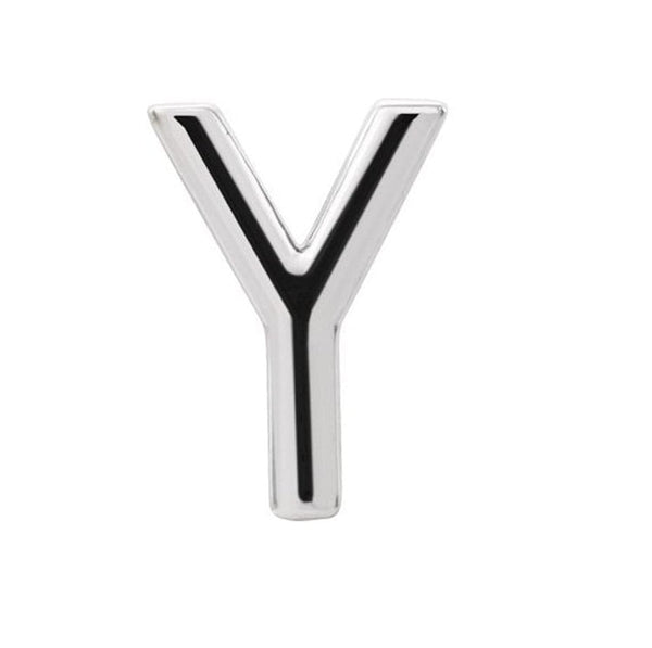 Initial Letter 'Y' Sterling Silver Stud Earring (Single Earring)