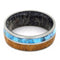 Turquoise, Mesquite Wood, Deer Antler Sleeve 7mm Comfort-Fit Brushed Titanium Wedding Band