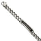 Men's Polished Stainless Steel Black IP-Plated Black CZ Curb Chain ID Bracelet,8.5"