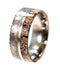 Deer Antler and Gibeon Meteorite 8mm Comfort Fit Titanium Wedding Band