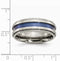 Titanium, Blue Anodized Groove 8mm Comfort-Fit Band, Size 8.5