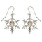 Snowflake Earrings, Sterling Silver, 12k Green and Rose Gold Black Hills Gold Motif