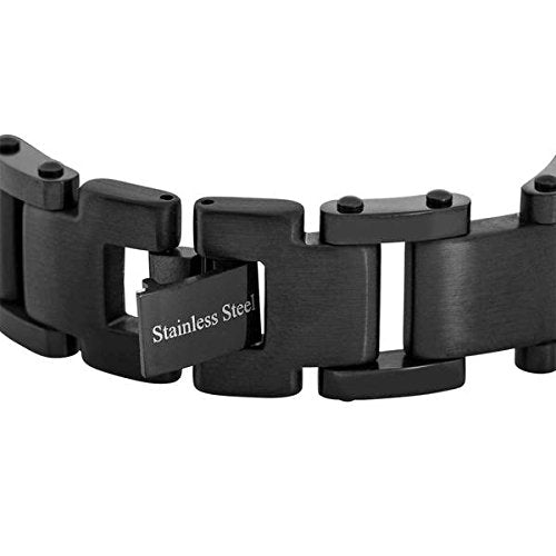 Men's Black Ion Plated Digital Camo Bracelet, Stainless Steel, 8.5"