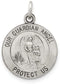 Sterling Silver Antiqued Guardian Angel Medal (20X16MM)