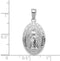 Rhodium-Plated 14k White Gold Large Miraculous Medal Pendant