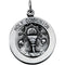 Sterling Silver Round Holy Communion Medal with Chain Necklace, 18" (18x18 MM)