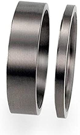The Men's Jewelry Store (Unisex Jewelry) 3 Titanium Minimalist Comfort-Fit Matte Titanium Stack Rings, Size 6.75
