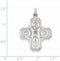 Rhodium-Plated 14k White Gold Four Way Medal Pendant (36X25MM)