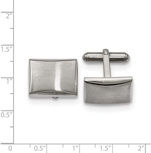 Stainless Steel Brushed Rectangle Cuff Links