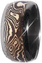 Copper and Silver Mokume Inlay 8mm Comfort Fit Titanium Wedding Band, Size 5.75