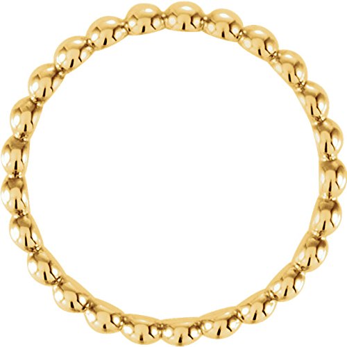 14k Yellow Gold Granulated Bead 2.5mm Stackable Band
