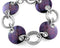 Black Ti, Sterling Silver Anodized Pink and Purple 21mm Link Bracelet, 8"