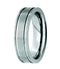 Men's Brushed Titanium 6mm Grooved Comfort-Fit Falt Band