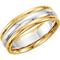 Two-Tone Comfort-Fit Band, 7mm 14k Yellow and White Gold