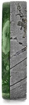 Seymchan Meteorite, Green Box Elder Burl Wood 6mm Comfort-Fit Titanium Matte Band, Size 11.25