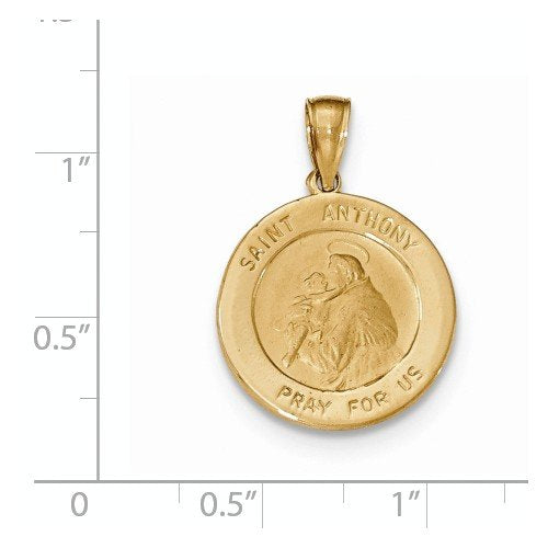 14k Yellow Gold St. Anthony Small Round Medal