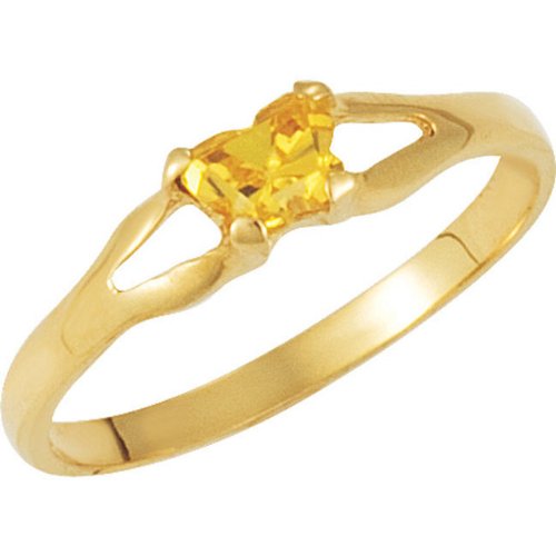 14k Yellow Gold October CZ Birthstone Ring, Size 3