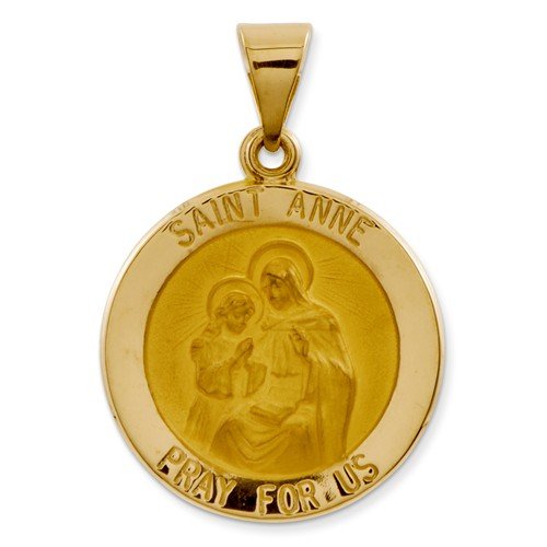 14k Yellow Gold St. Anne Medal Pendant (21X18MM)