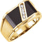 Men's 4-Stone Diamond and Onyx Ring, 14k Yellow Gold (1/8 Ctw, Color G-H, Clarity I1)