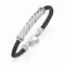 Men's Tango Collection Black Titanium Memory Cable and Sterling Silver Bracelet, 7.25"