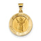 14k Yellow Gold Hollow Divino Nino Round Medal Pendant (19X19MM)